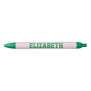 Pink and Green Personalized Varsity Pen
