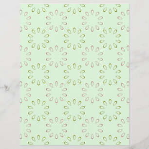 Pink and Green Petal Pattern Paper Sheet