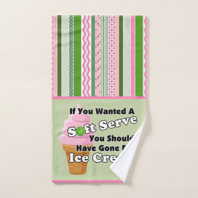 Pink and Green Pickleball Court Accessory  Hand Towel (Hand Towel)