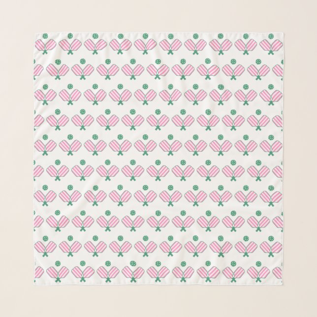 Pink and Green Pickleball  Scarf (Front)