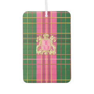 Pink and Green Plaid  Air Freshener