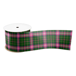 Pink and Green Plaid Satin Ribbon