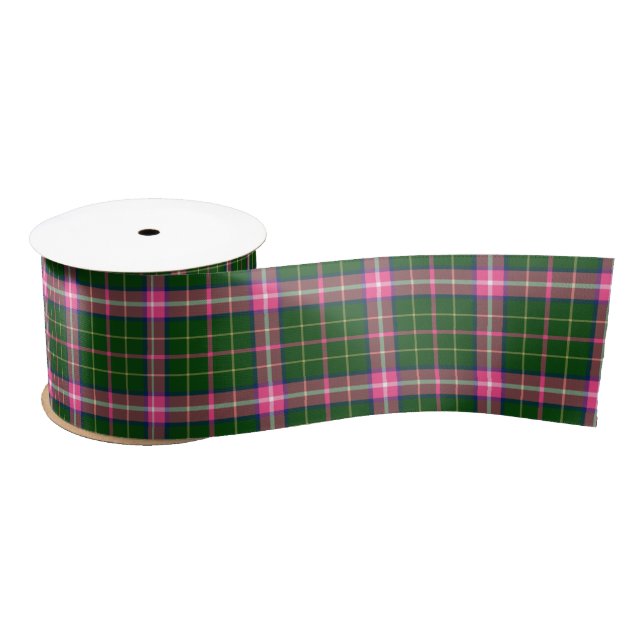 Pink and Green Plaid Satin Ribbon (Spool)