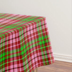 Pink and Green Plaid Tartan Red Tablecloth