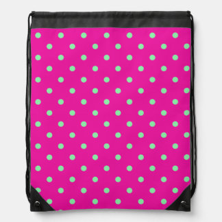 Pink and Green Polka Dot Backpack