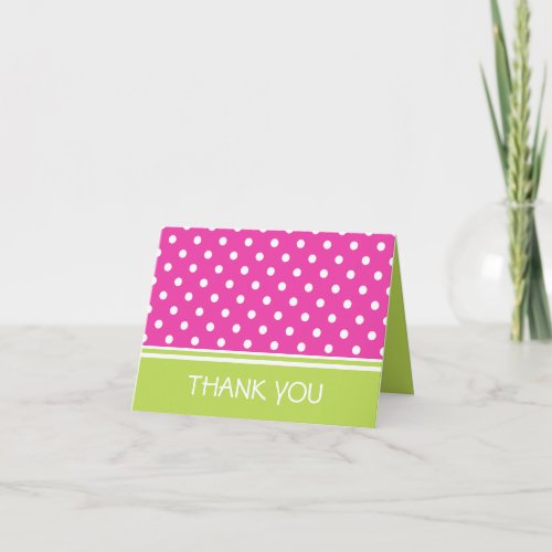 Pink and Green Polka Dots Thank You