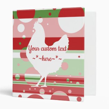 Pink And Green Pop Chicken Customizable Binder by Customizables at Zazzle