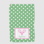 Pink And Green Preppy Tennis Golf Towel at Zazzle