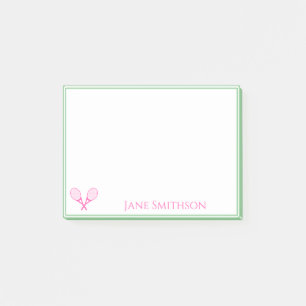 Pink and Green Preppy Tennis Post-it Notes