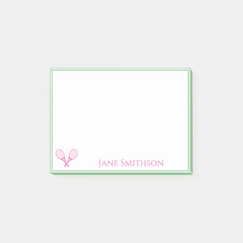 Pink and Green Preppy Tennis Post_it Notes
