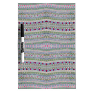 Pink and Green Pretty Hearts Pattern Dry-Erase Board