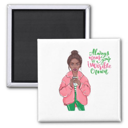 Pink and Green Queen Magnet