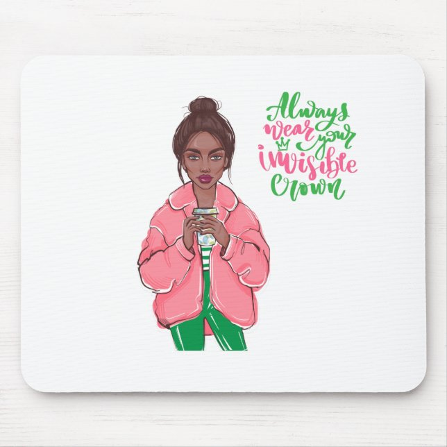 Pink and Green Queen Mouse Pad (Front)