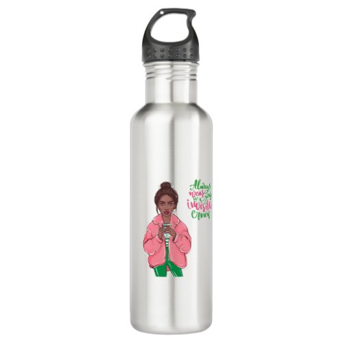 Pink and Green Queen Stainless Steel Water Bottle