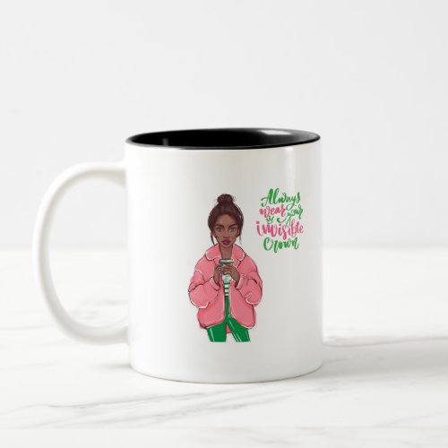 Pink and Green Queen Two_Tone Coffee Mug