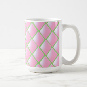 Pink and Green Quilted Diamonds Coffee Mug