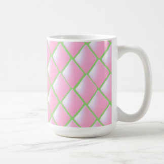 Pink and Green Quilted Diamonds Coffee Mug