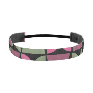 Pink and Green Retro/Mid-Century Circles Athletic Headband