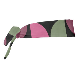 Pink and Green Retro/Mid-Century Circles Tie Headband