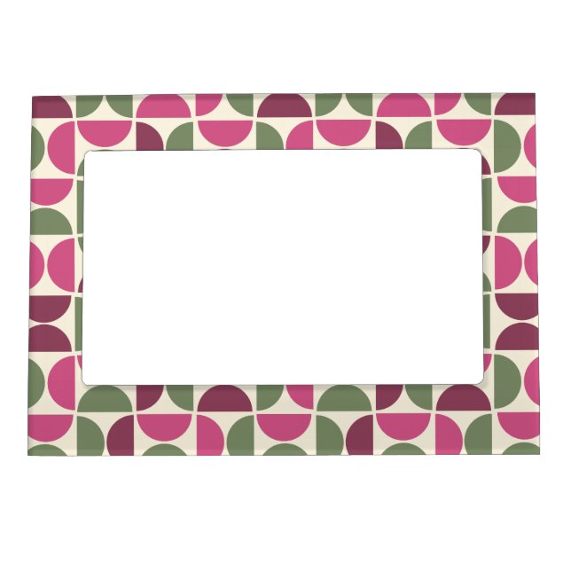 Pink and Green Retro/Mid-Century Magnetic Frame (Front)