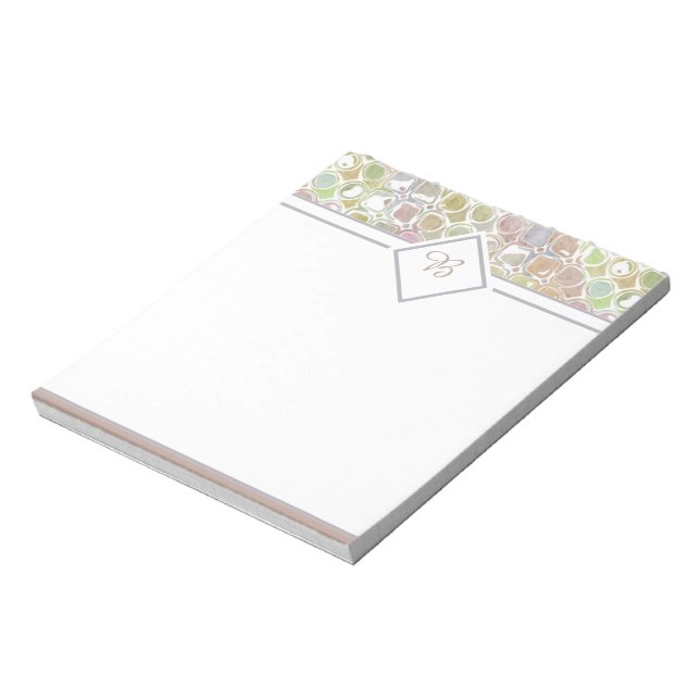 Pink and green retro pattern notepad (Rotated)