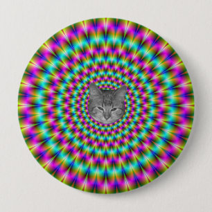 Pink and Green Rings + Cat Button