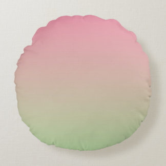 Pink And Green Round Pillow