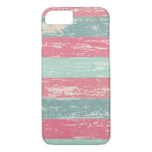 Pink and Green Rustic Wooden Fence Grunge Texture iPhone 8/7 Case