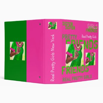 Pink And Green Sister Love Binder by dawnfx at Zazzle