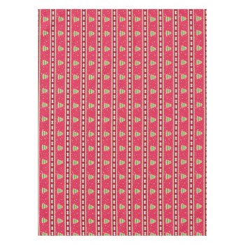 Pink And Green Snow And Trees Table Cloth by ChristmaSpirit at Zazzle