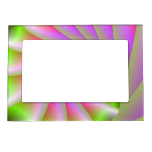 Pink and Green Spiral 5x7 Magnetic Frame