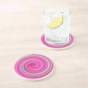 Pink and green spiral coaster
