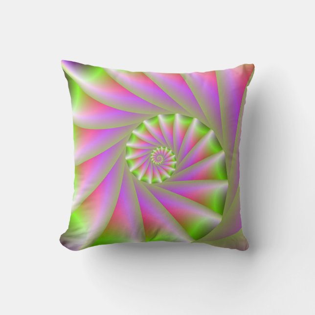 Pink and Green Spiral Pillows (Front)