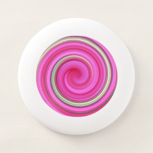 Pink and green spiral Wham-O frisbee