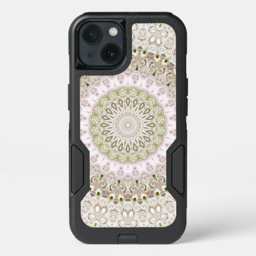 Pink and Green Spring Medallion Pattern iPhone 13 Case