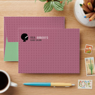 Pink and green stars color block envelope