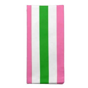 Pink and Green Stripe Cloth Napkin
