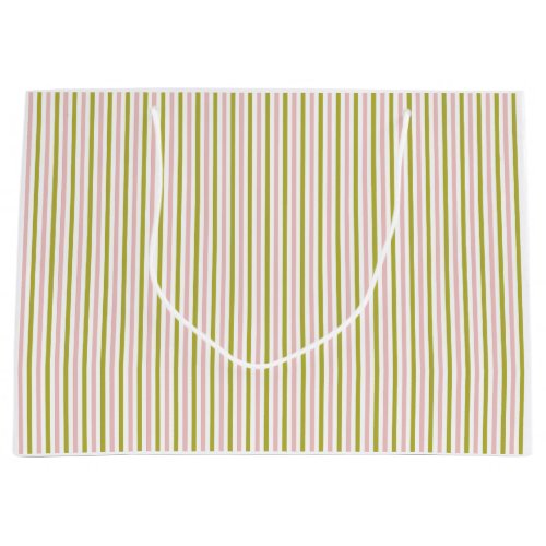 Pink and Green stripe gift bag 