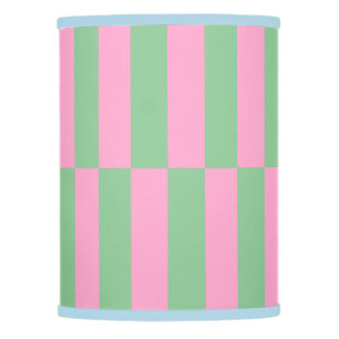 Pink and Green Striped Geometric Pattern Lamp Shade