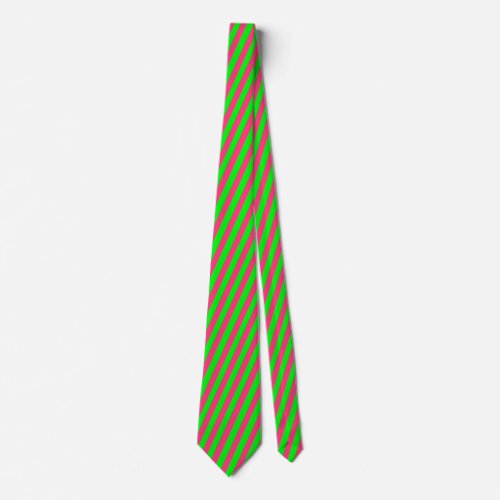 Pink and Green Striped Neck Tie