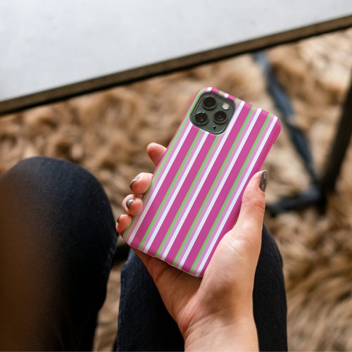 Pink and Green Stripes Case_Mate iPhone 14 Pro Max Case