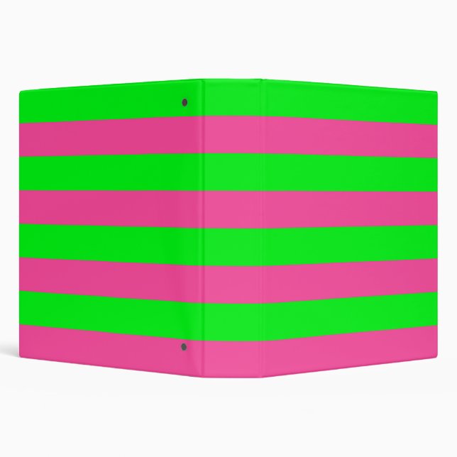 Pink and Green Stripes Design 3 Ring Binder (Background)