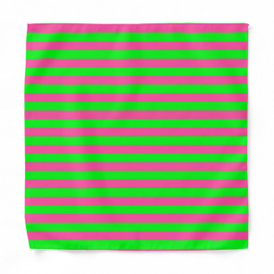 Pink and Green Stripes Design Bandana
