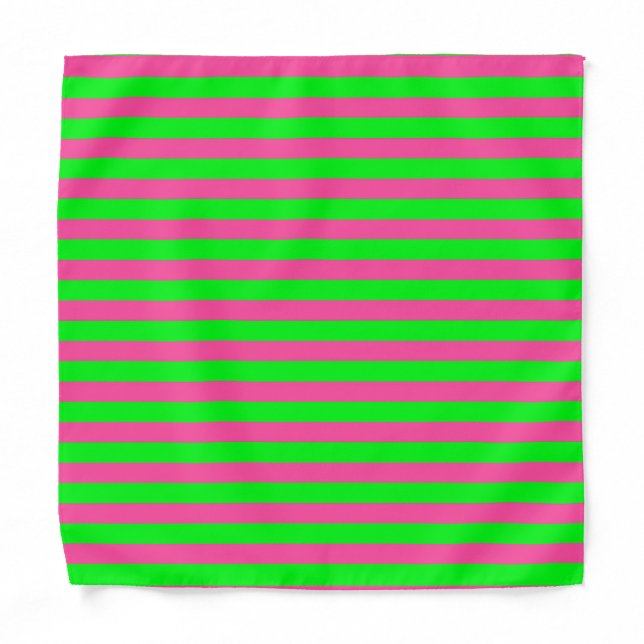 Pink and Green Stripes Design Bandana (Front)