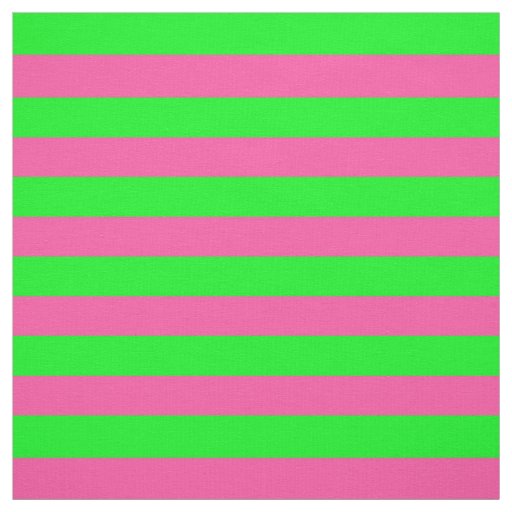 Pink and Green Stripes Fabric