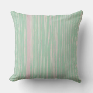 pink and green stripes throw pillow