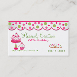Pink and Green Sweets Bakery Business Card