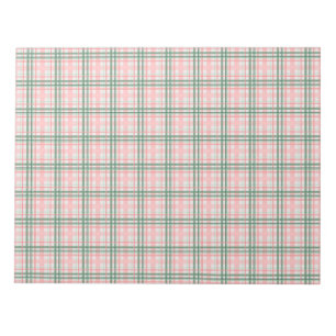 Pink And Green Tartan Holidays Card Envelope Liner Notepad