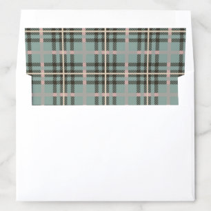Pink and Green Tartan Plaid Baby Shower Envelope Liner