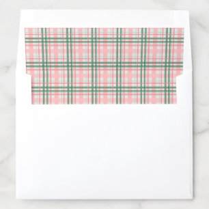 Pink And Green Tartan Plaid Holidays Card Envelope Liner